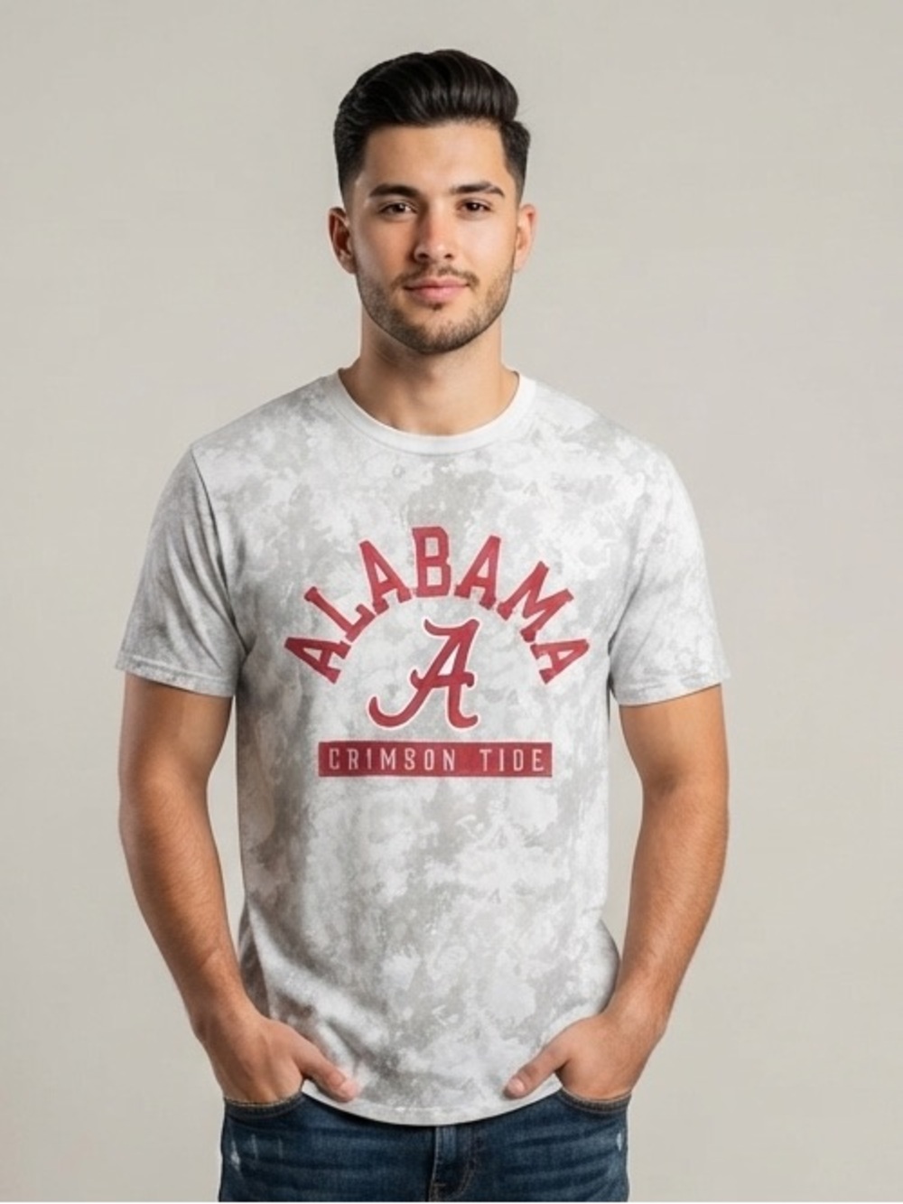 Alabama Crimson Tide Tie-Dye Tee XL Gray EUC